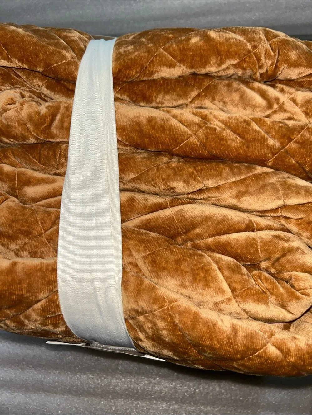 Threshold King Diamond Stitch Quilted Velvet Bedspread - Camel
